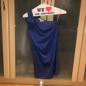 Forever21 Blue Rose One Off The Shoulder Dress